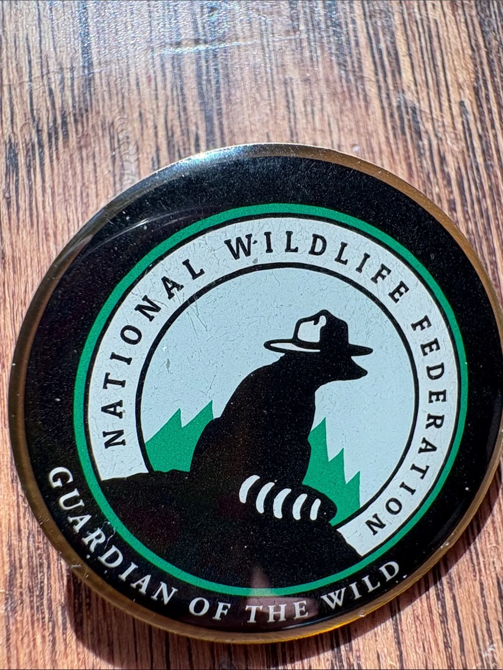 National Wildlife Federation Green and Black Enamel Pin - Guardian of the Wild